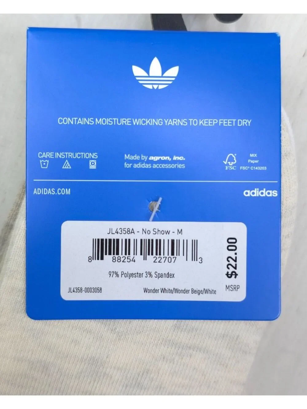 Adidas Womens 6-Pack No Show Socks Superlite Shoe Size 5-10 Moisture-Wicking